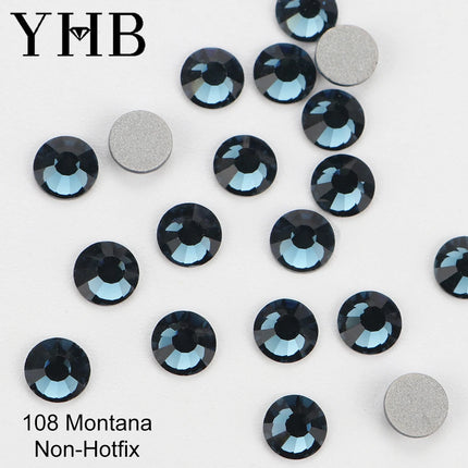 YHB 101-133Cold Fixation Crystal Cristales Flatback Silver Back Non Hotfix Rhinestones For Bags Shoes Garment Phone DIY Nail Art