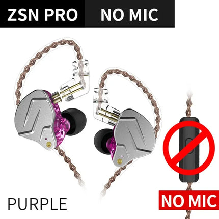 KZ ZSN Pro Earphones Dynamic Hybrid Driver HIFI Bass Earbuds In Ear Monitor Headphones Detachable Cable Noise Cancelling Headset