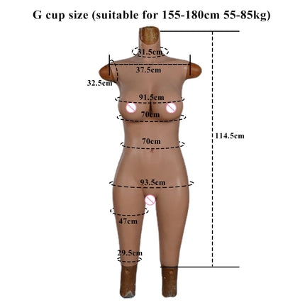 CDG Cup Silicone Bodysuit Full Body Suit Crossdresser Male to Female Fake Boobs Jumpsuit Crossdressing Silicone Bodysuit