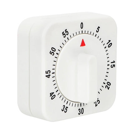 HILIFE Practical 60 Minutes Kitchen Timer Cooking Tools White Square Mechanical Timer Countdown Alarm Reminder