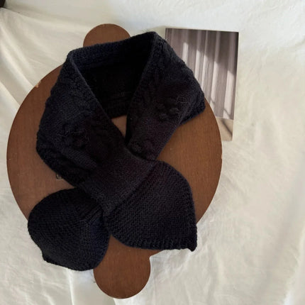 Korean Style Baby Scarf Simple Solid Color Crossover Neck Warmer Warm Soft Knit for Infant Toddler Outdoor Easy Match Outerwear