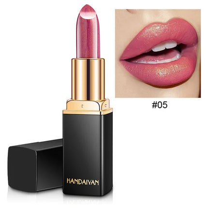 HANDAIYAN Temperature Changing Lipstick Nine Color Lipstick Mermaid Ji Shiny Metal Pearl Gilt Color Changing Lipstick
