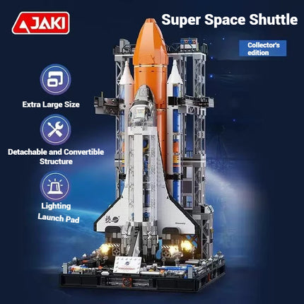 JAKI Space Exploration Series Building Blocks Toys Set, Super Rocket Spaceplane Model Assembly Toy, Children's Birthday Gift
