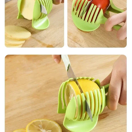 Stainless Steel Kitchen Handheld Orange Lemon Slicer Tomato Cutting Clip Fruit Slicer Onion Slicer KitchenItem Cutter Accessorie
