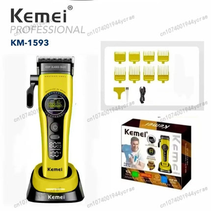 Kemei KM1593/1595 Is Equipped with An External Brushless Hair Clipper for Men's Professional Hair Clippers That Are Rechargeable