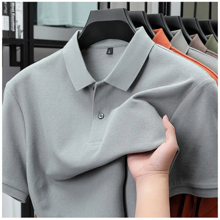 Men's 100% Cotton Polo Shirt - Summer Casual Breathable Tee, 19 Colors, Ideal for Golf and Sports, Business Casual, Silk-Like Finish