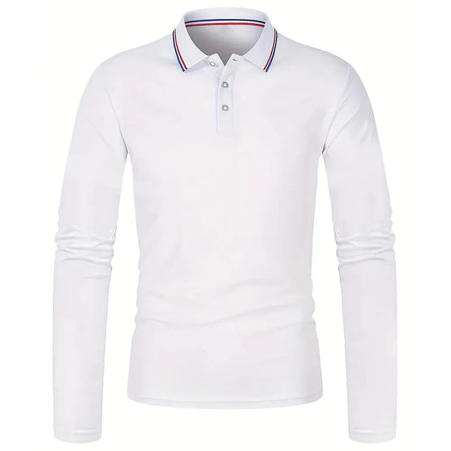 Men's Spring and Autumn Casual Breathable Comfortable Polo Shirt Hot Selling Fashion Men's Business Long Sleeve T-Shirt