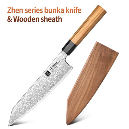 XINZUO 8.5" inch Bunka Knife High Carbon Damascsus Steel Kitchen Cooking Knife Professional Multipurpose Meat Vegetable Cleaver