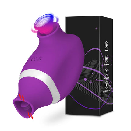 2 In 1 Clit Sucker Nipples Vibrator Clitoris Stimulator for Women Sucking Tongue Licking Female Masturbator Sex Toy for Women