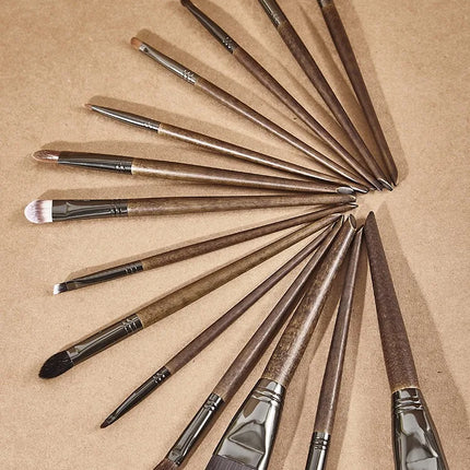14-Piece Makeup Brush Set Professional Cosmetic Brushes with Birch Wood Handle Premium Soft Bristles for Makeup Artists
