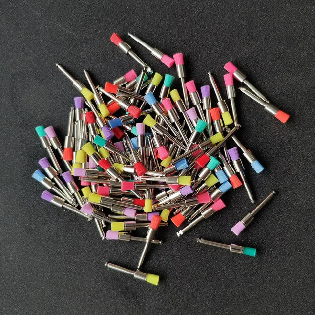 100pcs Dental Prophy Brushes Polishing Polisher Disposable Latch type Mixed color Used for stain removal and polish