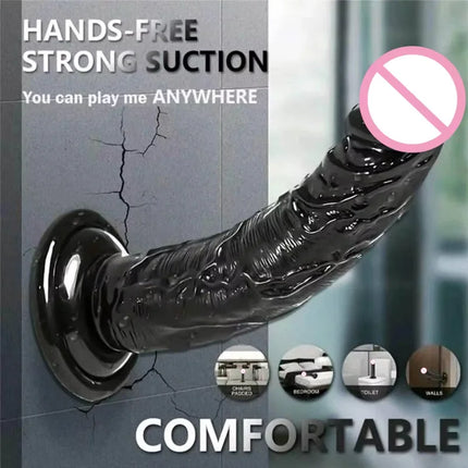 Wearable Strap-on Penis for Women, Black Dildo Pants, Lesbian G-Spot Stimulator, Adult Standard Size Women Strap Sex Toys for Women
