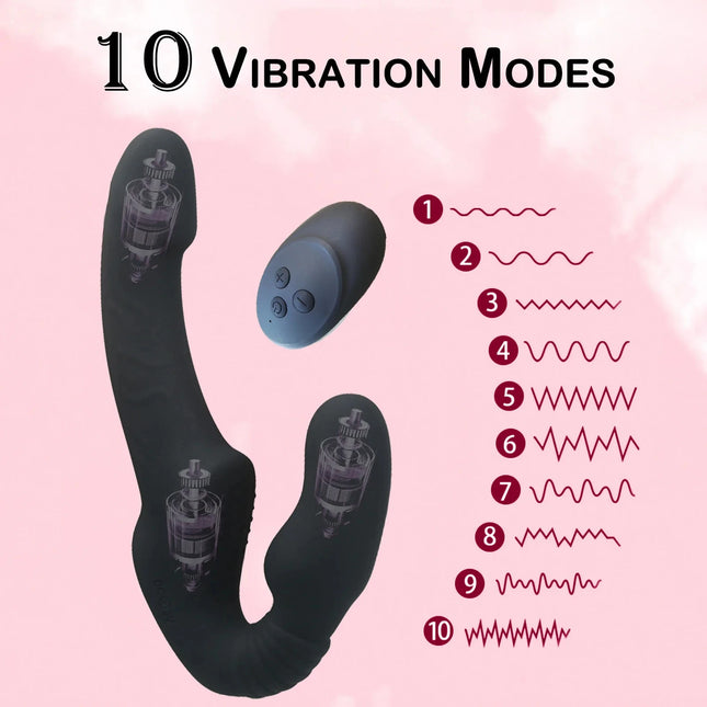 Strapless Strap-on Dildos Vibrator with Remote Control for Women Lesbian Couples G Spot Sex Toys With Clitoris Stimulator