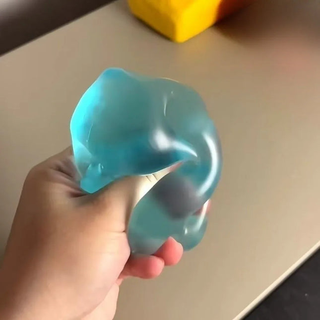 Jouets Squishy Transparents Bleus à Rebond Lent en Matériau Souple Anti-Stress Sensoriel Fidgets Soulagement du Stress Simulation Sensorielle