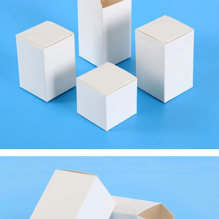 50pcs/lot 3x3 5x5 6x6 8x8 9x9 10x10cm Hight 4 ~ 13cm Card Paper Box Square Lipstick Perfume Essential Oil Bottle Storage Boxes