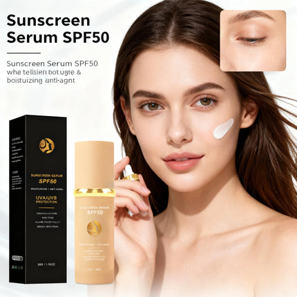Sunscreen Foundation SPF50 PA+++ Full Coverage Long Lasting Waterproof Sweatproof Natural Matte Shine Control Poreless Outdoor