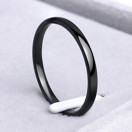2mm Thin Gold  Simple Titanium Steel Wedding Rings for Man or Woman Valentine's Day Present
