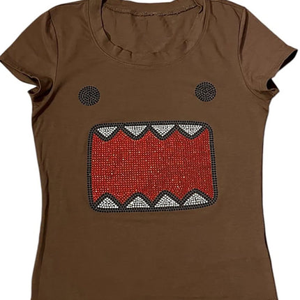 Y2k girl vintage hot stamping round neck short sleeved T-shirt sleeveless camisole vest vintage Tama Jun hot stamping top