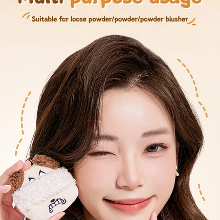 GECOMO Soft Plush Powder Puff for Loose Powder Setting Skin-Friendly Comfortable Flocking Makeup puff