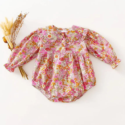 Baby Girl Clothes For 0-2Y Spring Soft Cotton Newborn Baby Girl Long Sleeves Romper Fashion Infant Clothing