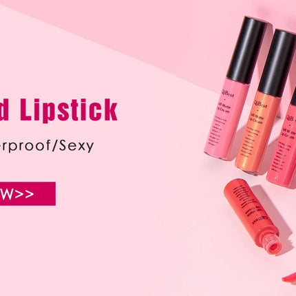 QIBEST 2pcs Lipstick Lipliner Pen Set Matte Velvet Lip Liner Pencil Contour Makeup Sexy Red Lip Stick Long Lasting Cosmetics