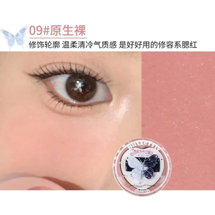 Flortte Air Powder Blush Cream Highlight Natural Nude Repair Brightening Face Thin Glitter Pure Desire Makeup With Puff