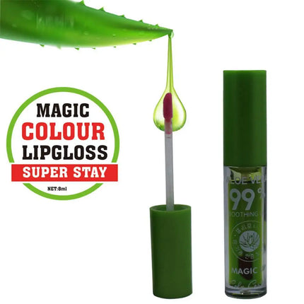 Aloe Vera Lip Balm - Temperature Activated Color Change | Hydrating Plant-Based Formula | Jelly Gloss