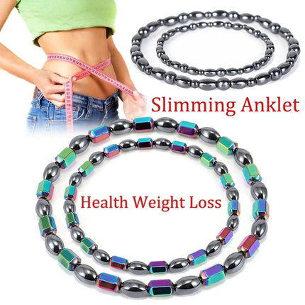 Magnetic Weight Loss Effective Anklet Bracelet Black Gallstone Hematite Stimulating Acupoints Therapy Arthritis Pain Relief