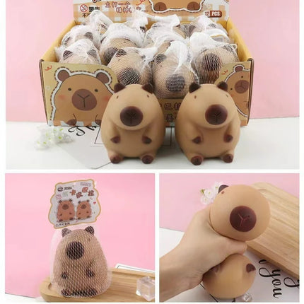 1PCS Cute Capybara Squishy Stress Relief Toy Cute Cartoon Animal Squeeze Fidget Toys,  Playing Funny Dolls Birthday Gift