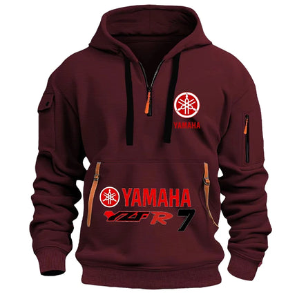 Yamaha Logo Men's Racing Casual Sport Hoodie - Size EU, Spring/Autumn Style, Long Sleeve, Multiple Pockets, Drawstring Design