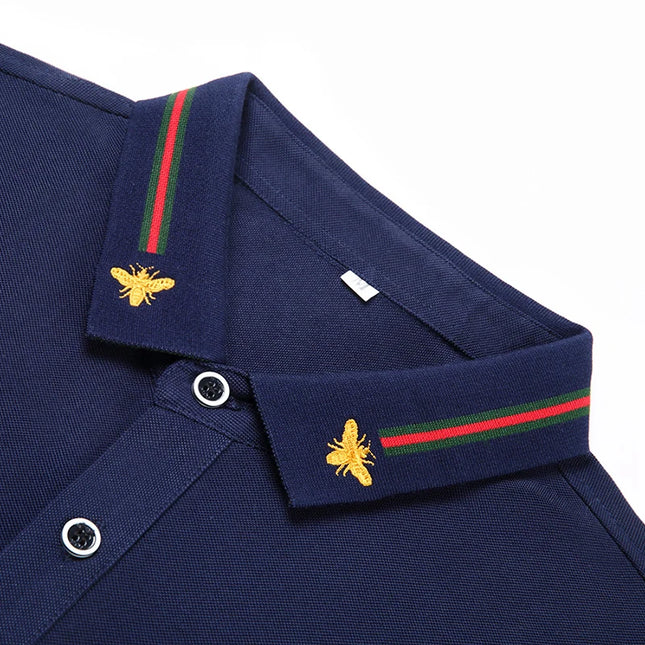 Brand Design Quality Men's POLO-Shirt Lapel Bee Embroid Short Sleeve New summer T-Shirt Business Classic Fashion Trend Menswear