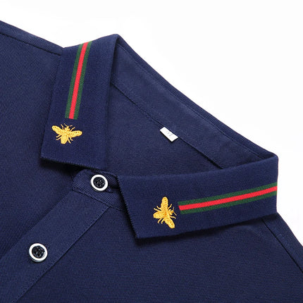 Brand Design Quality Men's Polo Shirt Lapel Bee Embroidered Short Sleeve New Summer T-Shirt Business Classic Fashion Trend Menswear