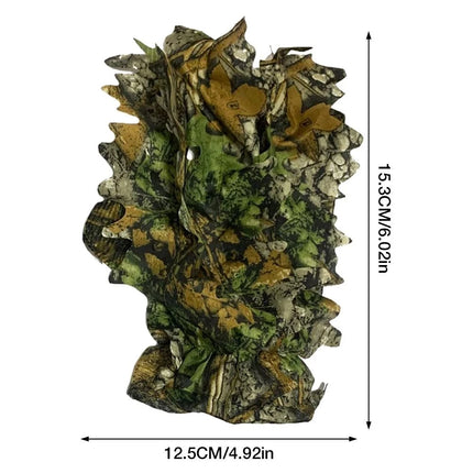 3D Maple Leaves Bionic Camouflage Hunting Fishing Gloves CS Games Combat Cosplay Skin Thin Jungle Photography Breathable Gloves