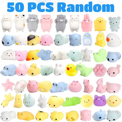 50-5PCS Kawaii Squishies Mochi Anima Squishy Toys For  Antistress Ball Squeeze Party Favors Stress Relief Toys For Birthday