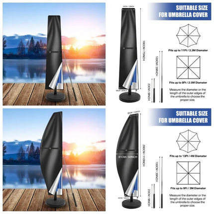 Outdoor Cantilever Umbrella Cover Waterproof Patio Parasol Cover Banana Straight Style All-Season Parasol Umbrella Protection