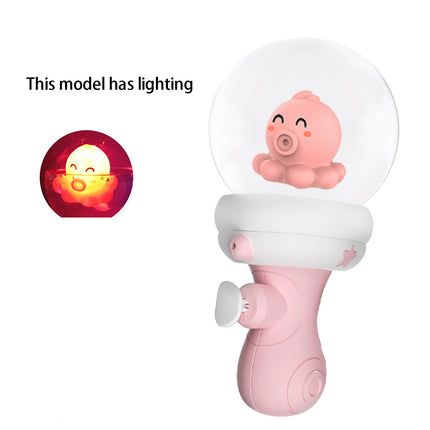 Playing with water spray gun, children's glowing water gun in summer, press water gun, indoor and outdoor interaction