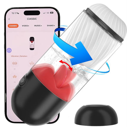 Male Masturbator Men Penis Vibrator With 9 Powerful Modes Tongue Licking Blowjob Penis Pump Pussy Trainer Adult Sex Toys For Men