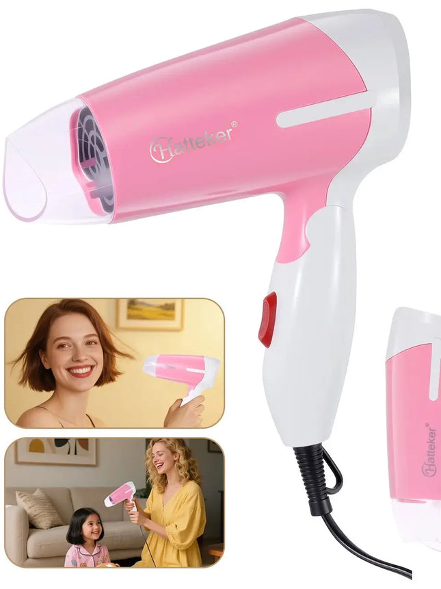 Hatteker 2600W Foldable EU Hair Dryer Electric High-Power Household with 2 Wind Temperature Settings and Negative Ion Hair Care