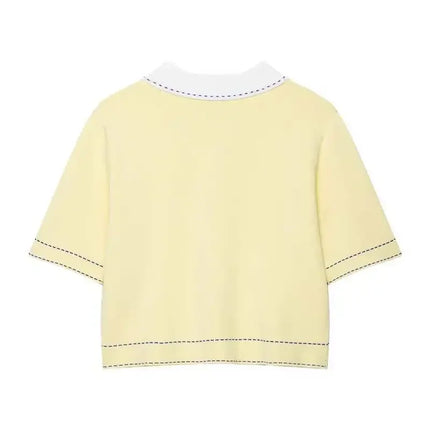 Autumn Knitted Casual Polo Neck Pullover Women's Fashion Outerwear Polyester Fiber Windproof Style New Arrival