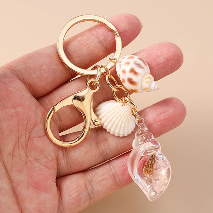 Fashion Summer Beach Shell Keychain Women Girls Conch Key Ring Pendants for Handbag DIY Handmade Jewelry Gifts