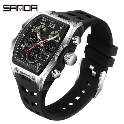 Men Dual Display Watches For Male Clock 2025 Top Brand Luxury Military Silicone Band Men Wrist Watches Sports Digital Wristwatch