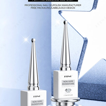 JTING 1pc 3D Nail Art Non Wipe Rhinestone Gel 15ml Clear Gel Polish Nails Salon Professional Products