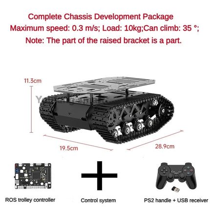10KG Load Strong Shock Absorption Tank Chassis with Motor Suspension All Metal Tank Robot Kit For Arduino STM32 ROS Robot Car