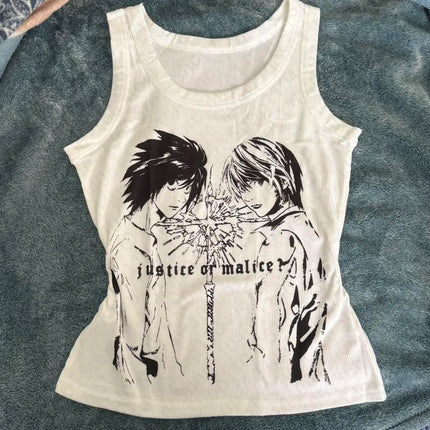 Gothic Grunge Crop Tops Vintage Women Kawaii Graphics Tops Retro Lovely Vest Punk Style E-girl Aesthetic Baby Tees Summer Tops