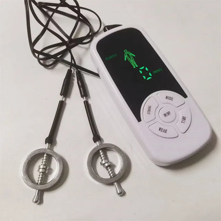 Metal Nipples Clips 6 Modes Electric Shock Labium Clamps Clitoris Stimulation Sex Toys for Women Men Couples Flirting Games