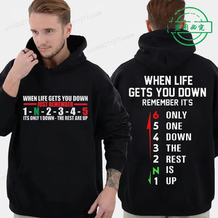 Men's Hoodie Casual Sports Hoodie 1 Down 6 Up Motorcycle Print Men/Women Plus Size Pullover Fashion Sweatshirt Long-Sleeve Tops