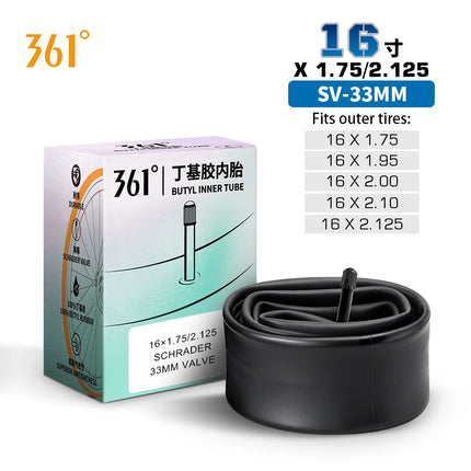 361 Degrees Bike Inner Tube 33/48MM Schrader Valve Bicycle Tube MTB Bike Cycling Tire Tubes 12/14/16/18/20/22/24/26/27.5/29 Inch