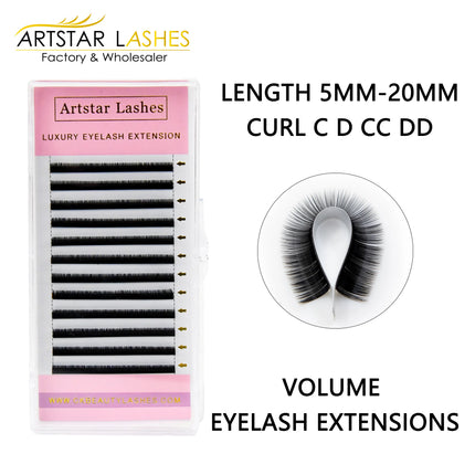 ARTSTAR 12Rows Eyelash Extension C/D/CC/DD Curl 8-20MM Volume Lashes Maquiagem Cilios for Professionals Lash trays Wholesale
