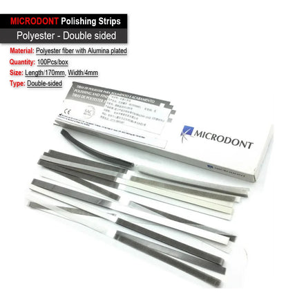 MICRODONT Dental Polishing Strips 3 Types Stainless Steel Abrasive Sanding Saw Stick Orthodontic Polyester Fiber Finishing Tools