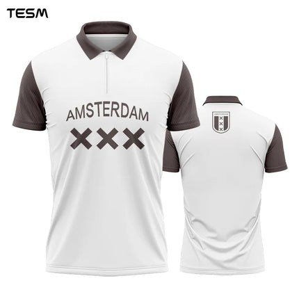 Summer Sports POLO Shirt Men Casual Short Sleeve Lapel Printed T-shirt Striped Retro Fashion Top Outdoor Team Breathable POLO